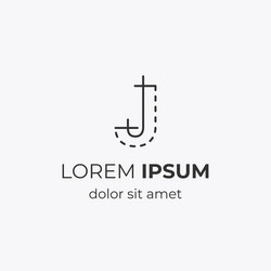 initial letter j with architecture element vector image