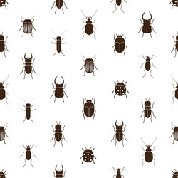 Seamless Beetle and Bug Pattern vector