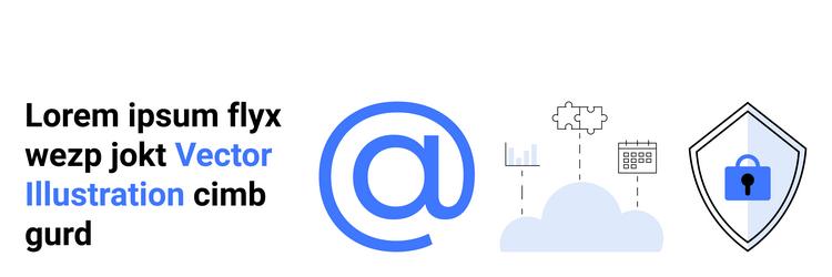 secure cloud computing with email technology vector image