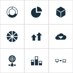 Set of simple analysis icons vector