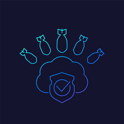 hosting under ddos attack linear icon vector image