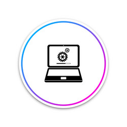 laptop update process with gearbox progress vector image