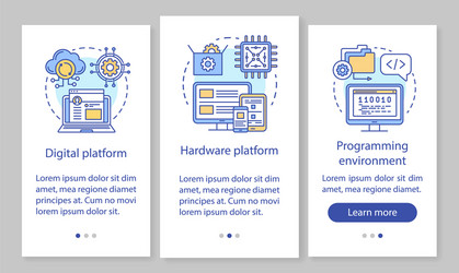 Programming onboarding mobile app page screen vector