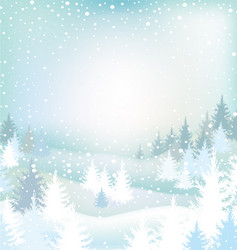 Winter landscape fir tree Royalty Free Vector Image