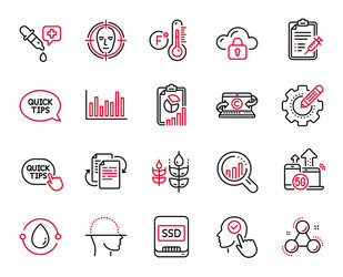 Set of science icons related to 5g internet vector