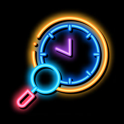 Watch research neon glow icon vector