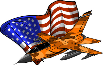 Cartoon Military Jet Fighter Vector Image
