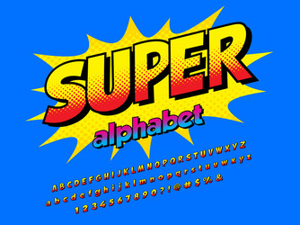 Dynamic Pop Art Font Set vector image