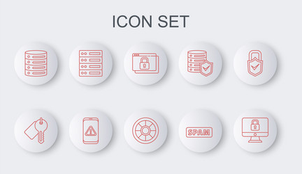 set line lock on computer monitor marked key vector image