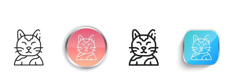 cat icon thin linear regular and button style vector image