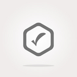 Glossy web button with check mark sign icon vector