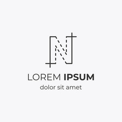 initial letter n with architecture element vector image