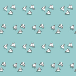 seamless pattern with paper plane background vector image