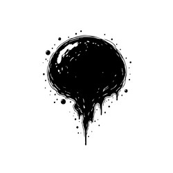 abstract monochrome depiction of dripping blob vector image