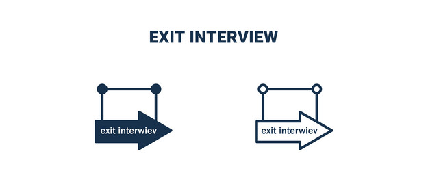 exit interview icon outline and filled vector image