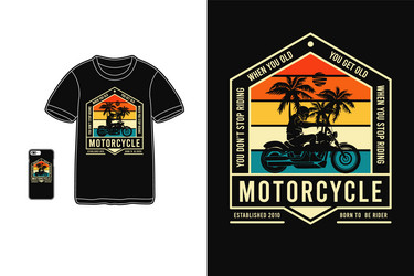 motorcycle t shirt design silhouette retro style Vector Image