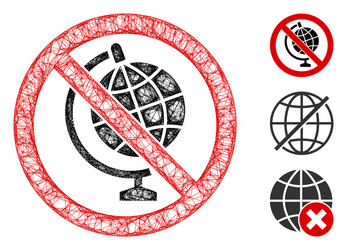 no globe model polygonal web mesh vector image