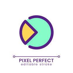 segment chart pixel perfect rgb color ui icon vector image