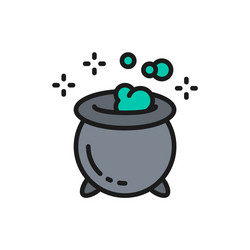 magic potion pot for witches halloween cauldron vector