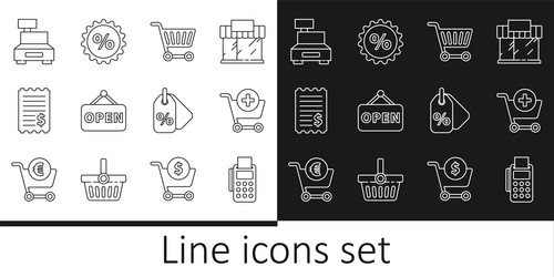 set line pos terminal with credit card add vector image
