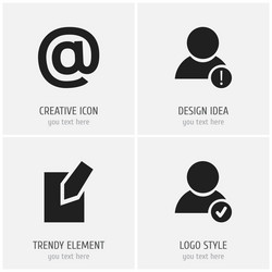 set of 4 editable web icons includes symbols vector image