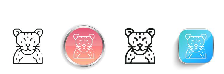 cat icon thin linear regular and button style vector image
