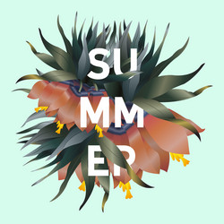 Tropical Summer Vibes Vector Image