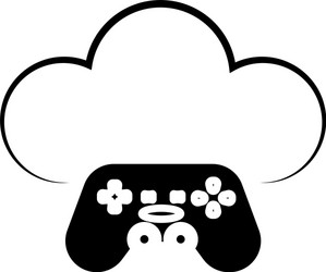 cloud computing icon with a gamepad symbol vector image