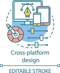 Cross platform design development concept icon vector