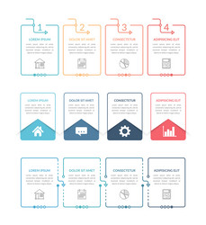 infographic templates with four steps vector