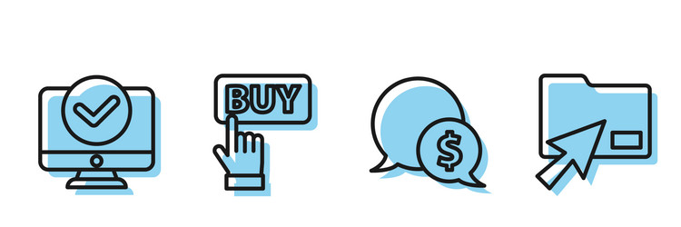 set line speech bubble with dollar computer vector image