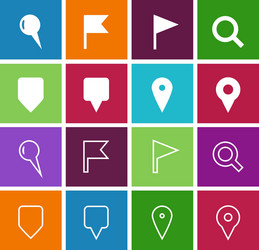 Gps and navigation icons on color background vector