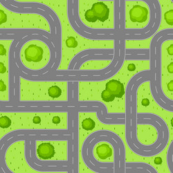 seamless pattern top view of roads vector image