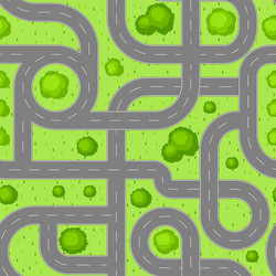 Seamless pattern top view of roads vector