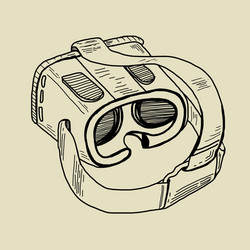 Vr glasses for mobile phones hand drawing sketch vector