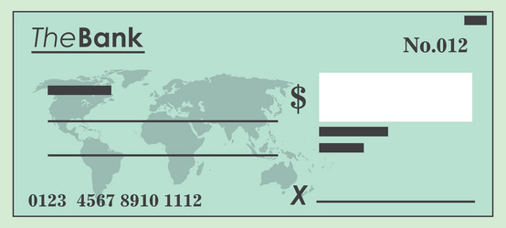 Bank check icon vector