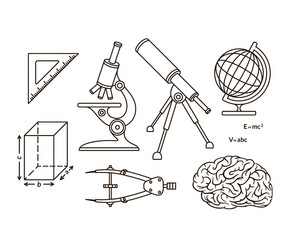 graphical science and knowledge linear symbols vector image