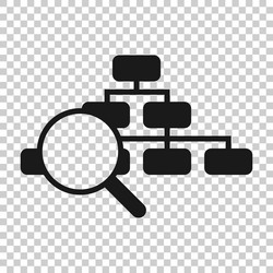 hierarchy diagram icon in flat style structure vector image