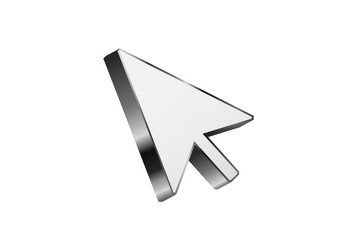 metallic computer cursor icon on white background vector image