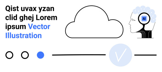 ai integration in cloud computing and data vector image