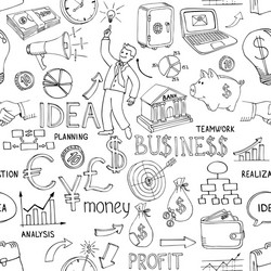Business Strategy Doodles Vector Image