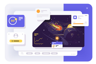 Comet UI Dashboard - Space Theme vector image