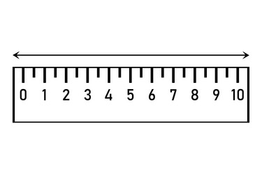 measurement ruler icon numeric scale tool length vector image