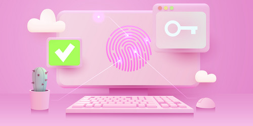 fingerprint scan biometrics identify authorization vector image