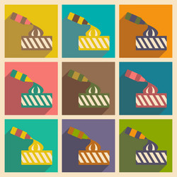 flat with shadow concept and mobile application vector image