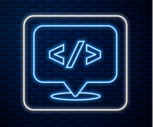 glowing neon line web design and front end vector image