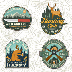 Hunting Club Badge Collection Vector Image
