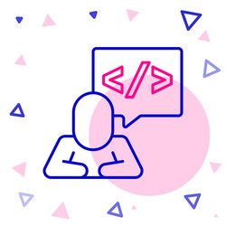 line web design and front end development icon vector image