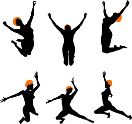 Naked girls silhouette set Royalty Free Vector Image