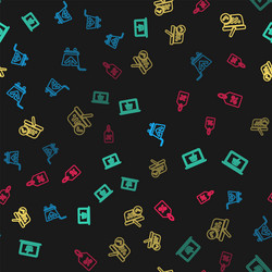 set line add to shopping cart basket on laptop vector image